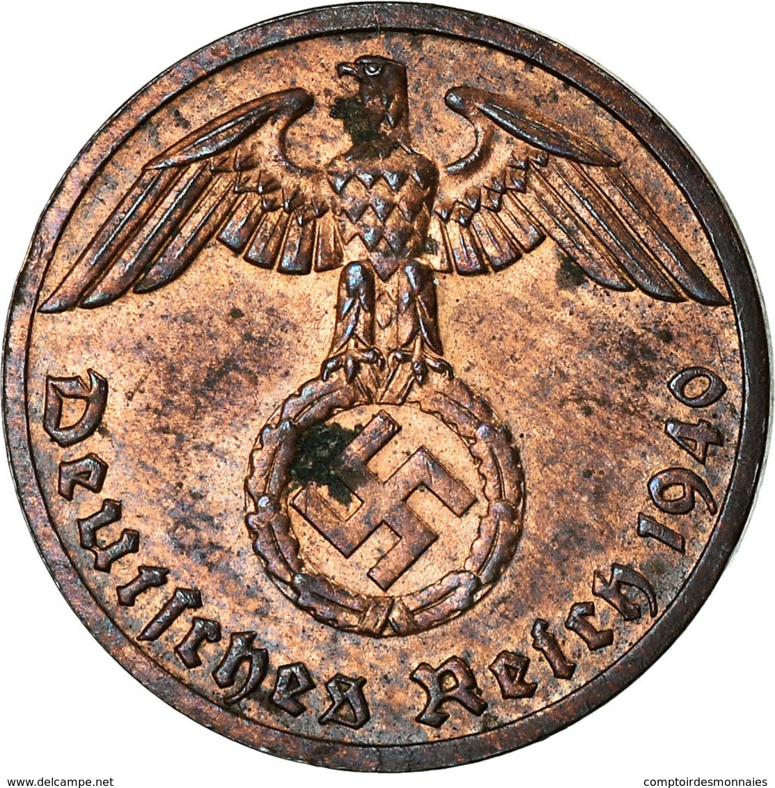 Monnaie, Allemagne, IIIème Reich, Reichspfennig, 1940, Stuttgart, TB+, Bronze - 1 Reichspfennig