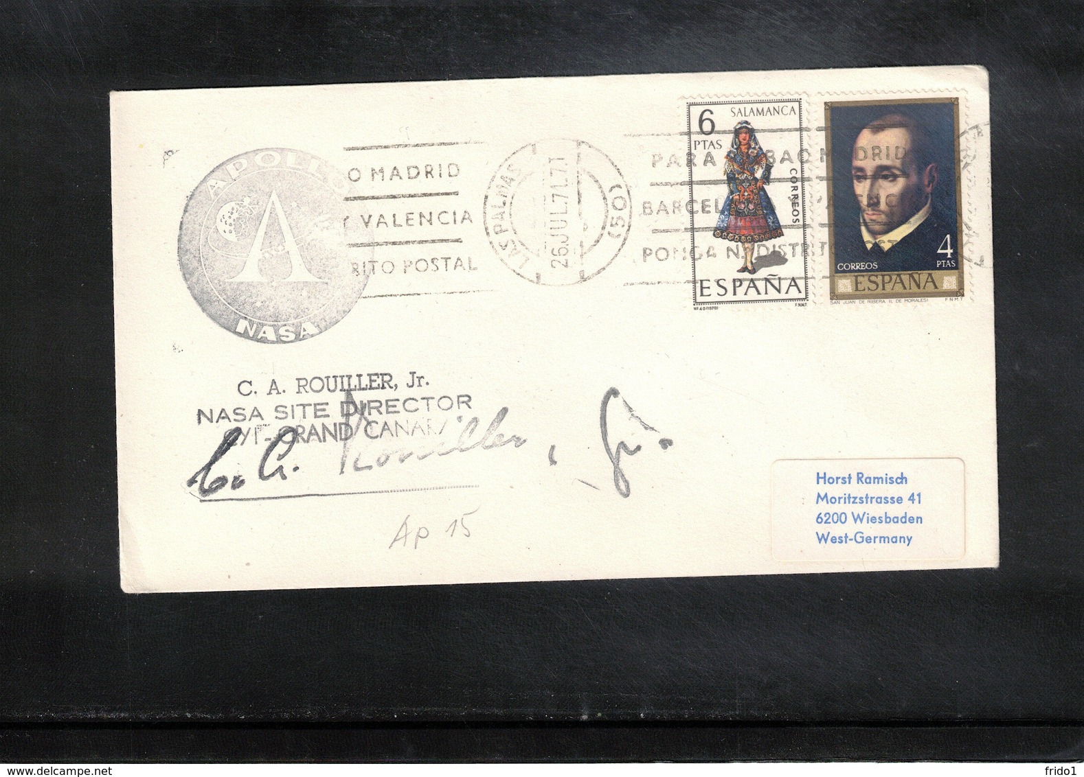 Spain 1971 Space / Raumfahrt Apollo 15 Tracking Station Canary Islands Interesting Cover - USA