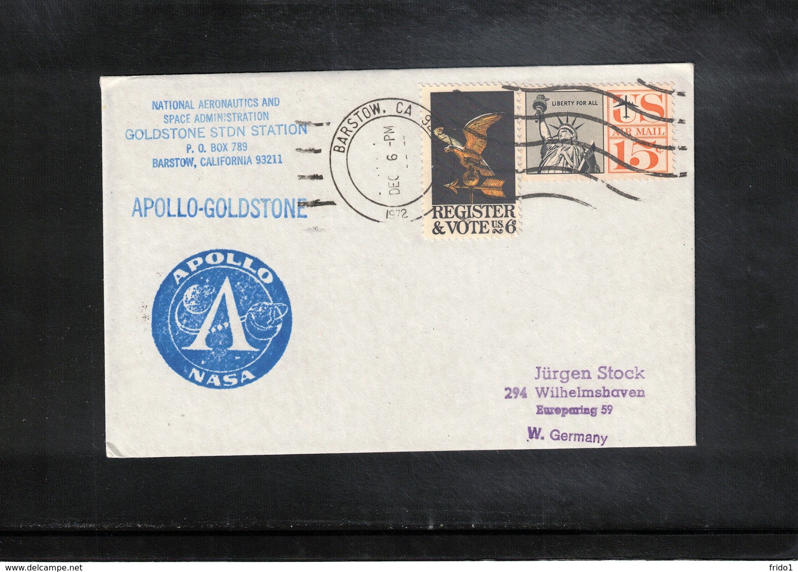 USA 1972 Space / Raumfahrt Apollo 17 Tracking Station Interesting Cover - USA