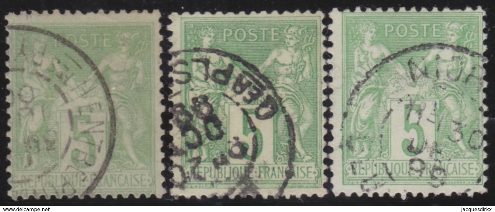 France       .    Yvert    .     106  3x    .         O      .      Oblitéré - 1898-1900 Sage (Type III)