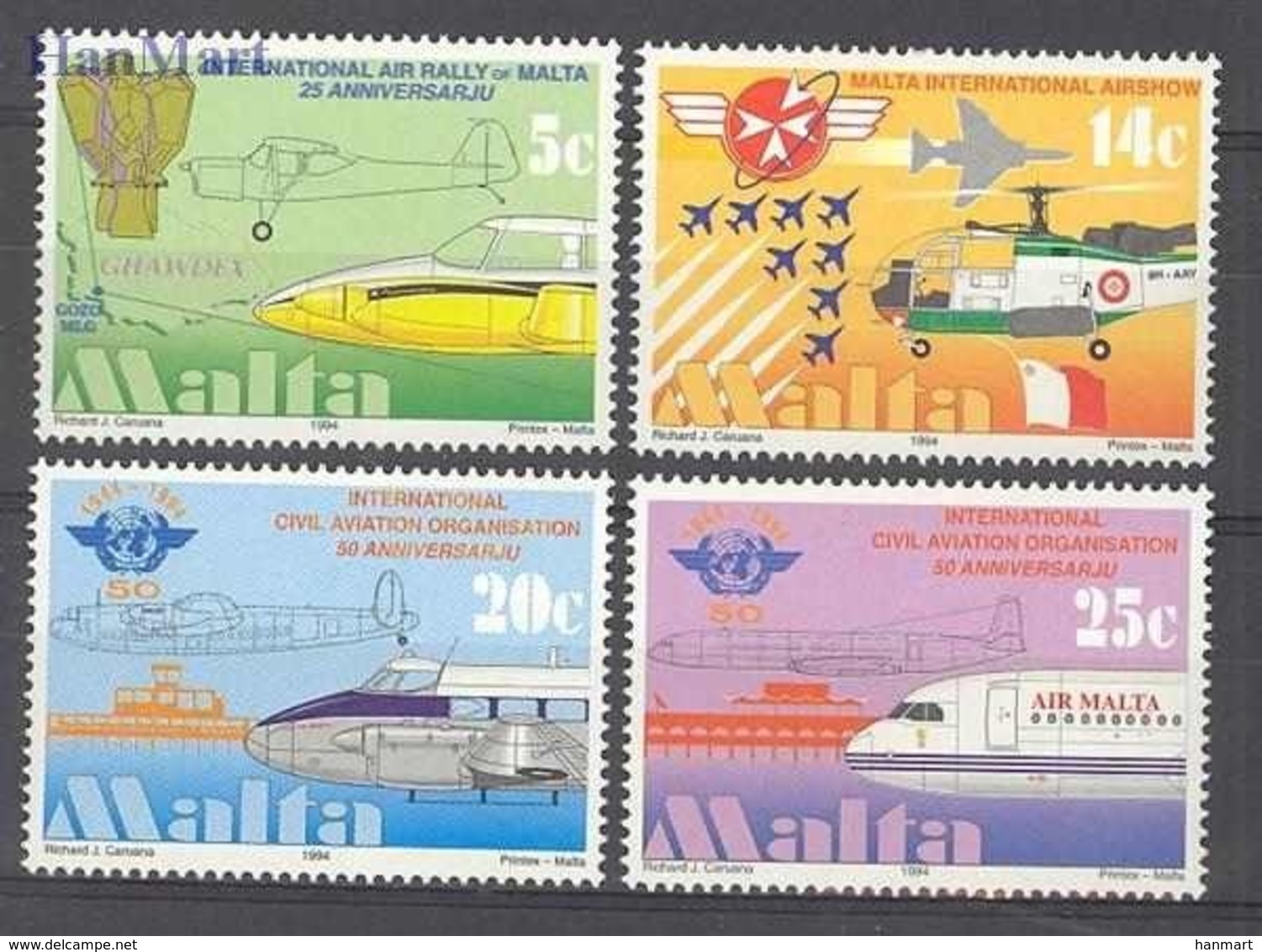 Malta 1994 Mi 936-939 MNH ( ZE2 MLT936-939 ) - Helicopters