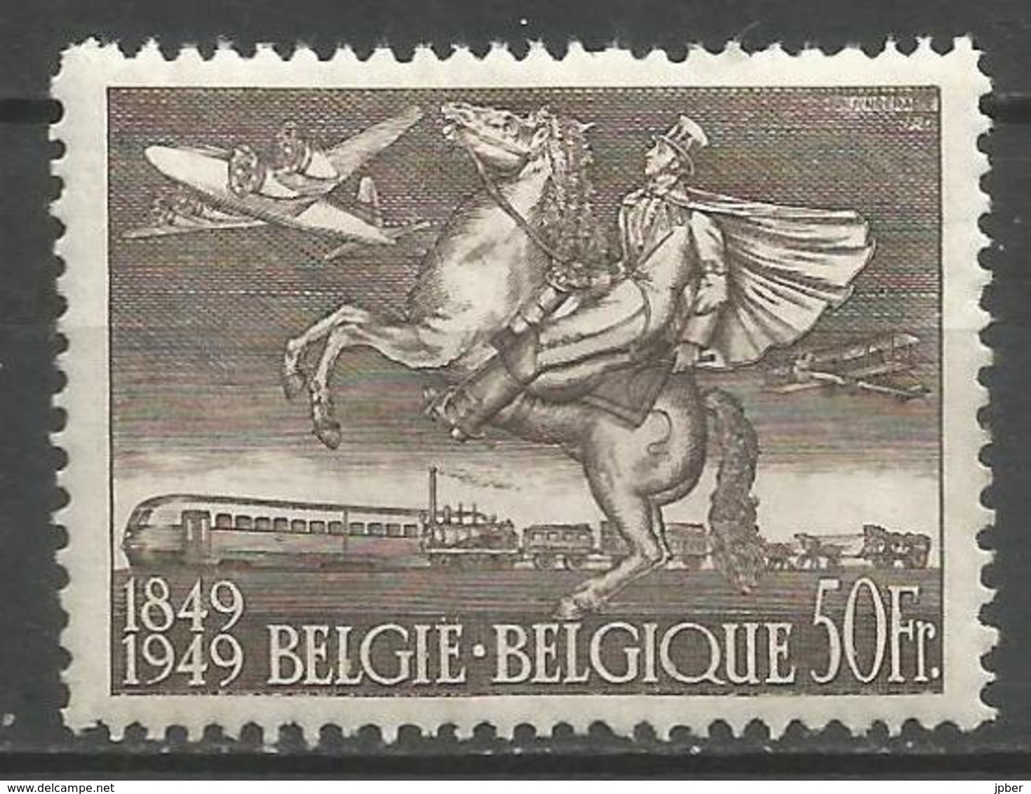 (E036) BELGIQUE - N°810A* - Centenaire Premier Timbre - Postillon, Train, Avion. Postiljon Te Paard, Trein, Vliegtuig. - Nuevos