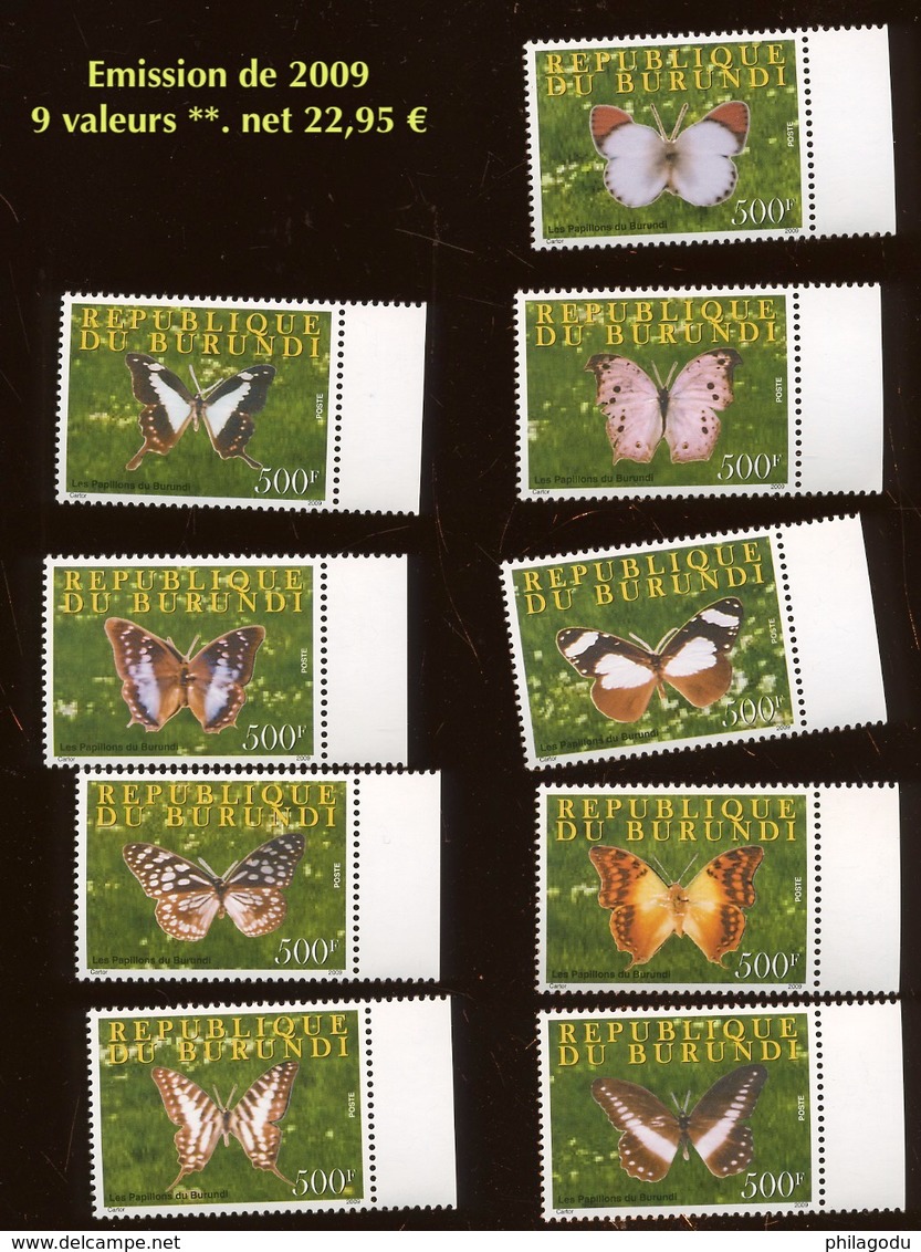 2009.  Burundi  1174/82 **. Papillons Africains.   Butterflies. Schmetterlingen. Farfale  Cote 50,00 Euros - Nuovi