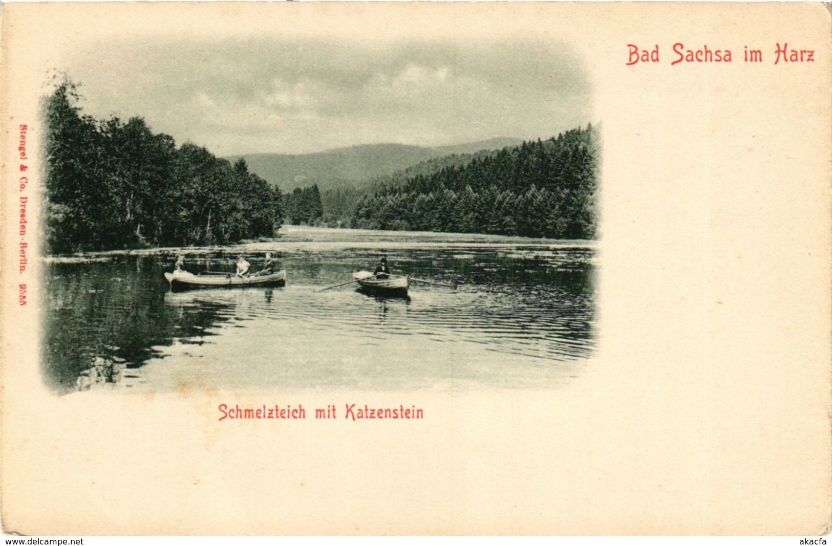 CPA AK Bad Sachsa Schmelzteich Mit Katzenstein GERMANY (955950) - Bad Sachsa