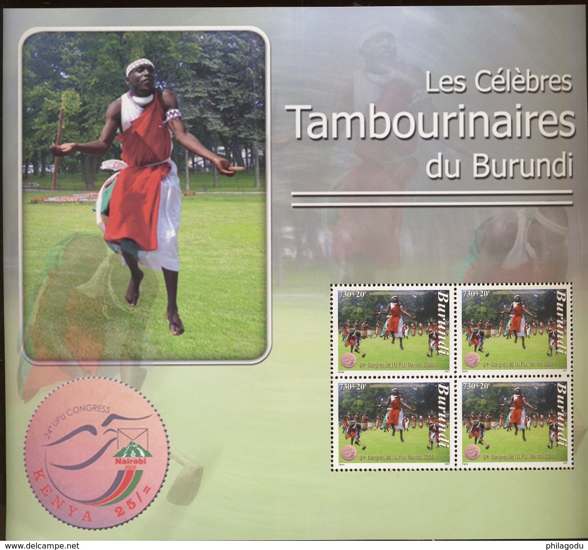 2009.  Burundi  Bloc  151.A**. Tambours Est Dance.   Cote 50,00 Euros - Nuevos