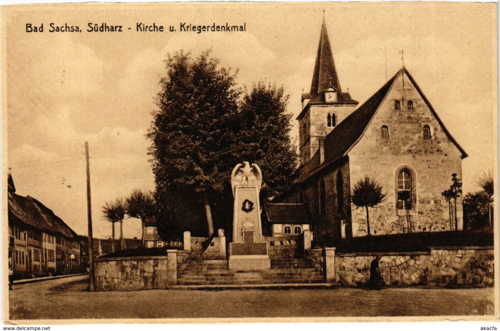 CPA AK Bad Sachsa Kirche U Kriegerdenkmal GERMANY (955959) - Bad Sachsa