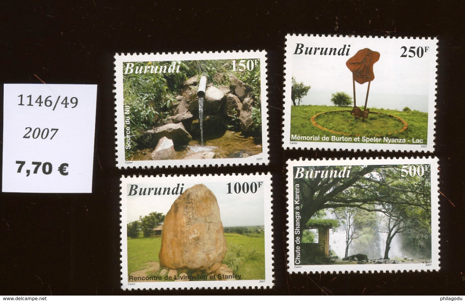2009.  Burundi  Curiosités Tourisme 1146/49**   Cote 18,00 Euros - Unused Stamps