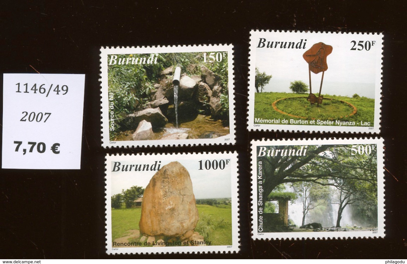 2009.  Burundi  Curiosités Tourisme 1146/49**   Cote 18,00 Euros - Ungebraucht