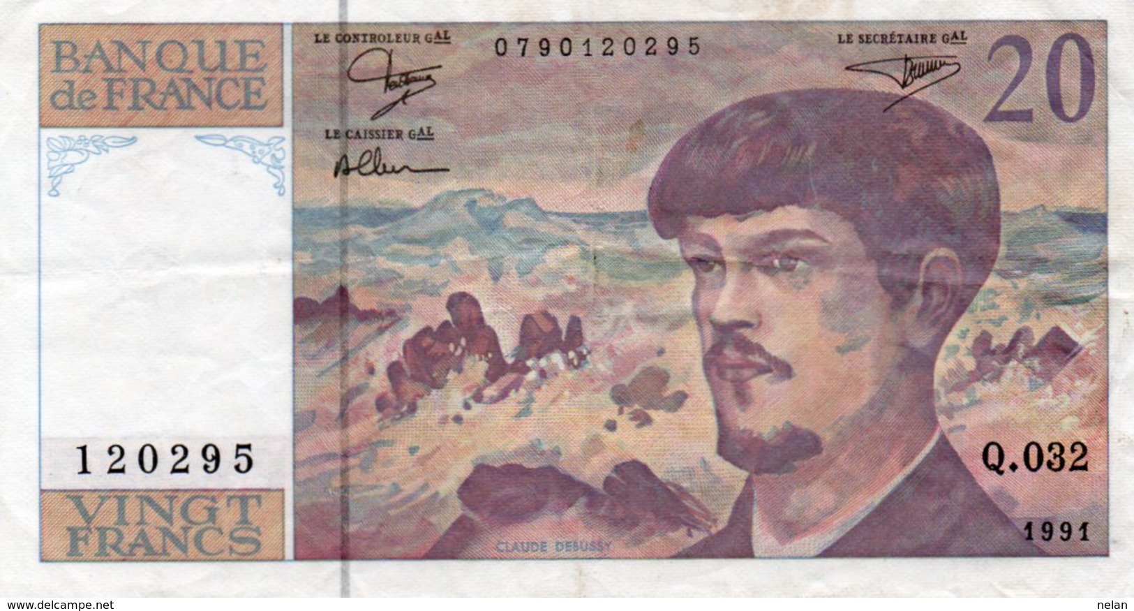 FRANCIA 20 FRANCS 1991 P-151  CIRCOLATED - 20 F 1980-1997 ''Debussy''