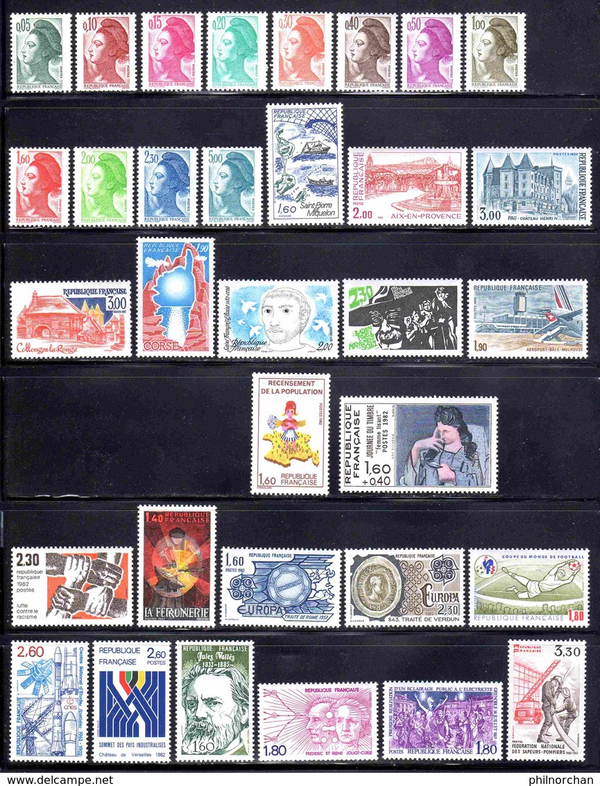 France 1982 Année Complète Neuve** (sauf N°2186 Et 2191/92)  Ex N°2    TB     19,30 €  (cote 98 €   71 Valeurs) - 1980-1989