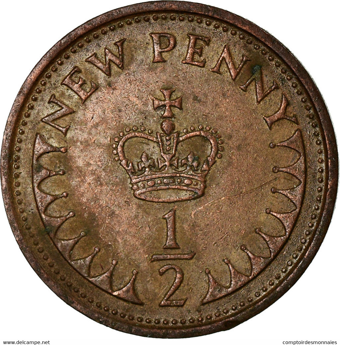 Monnaie, Grande-Bretagne, Elizabeth II, 1/2 New Penny, 1975, TB+, Bronze, KM:914 - 1/2 Penny & 1/2 New Penny
