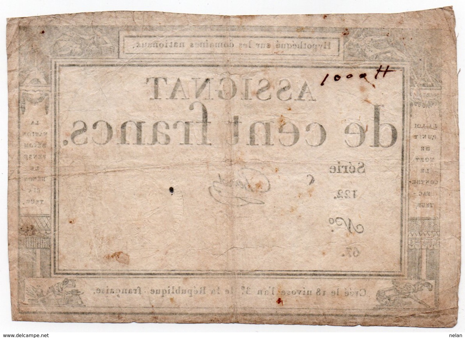 FRANCIA  ASSIGNAT 100 FRANCS 1795 P-A 78 - ...-1889 Tijdens De XIXde In Omloop