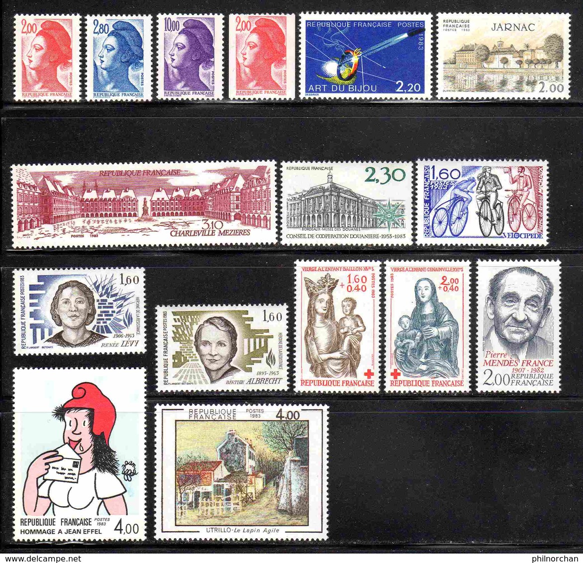 France 1983 Année Complète Neuve**   Ex N°1    TB     15 €  (faciale 18,88 €   47 Valeurs) - 1980-1989