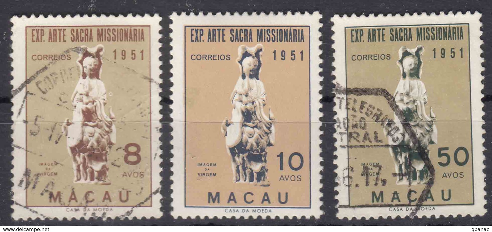 Portugal Macao Macau 1953 Mi#391-393 Used - Oblitérés