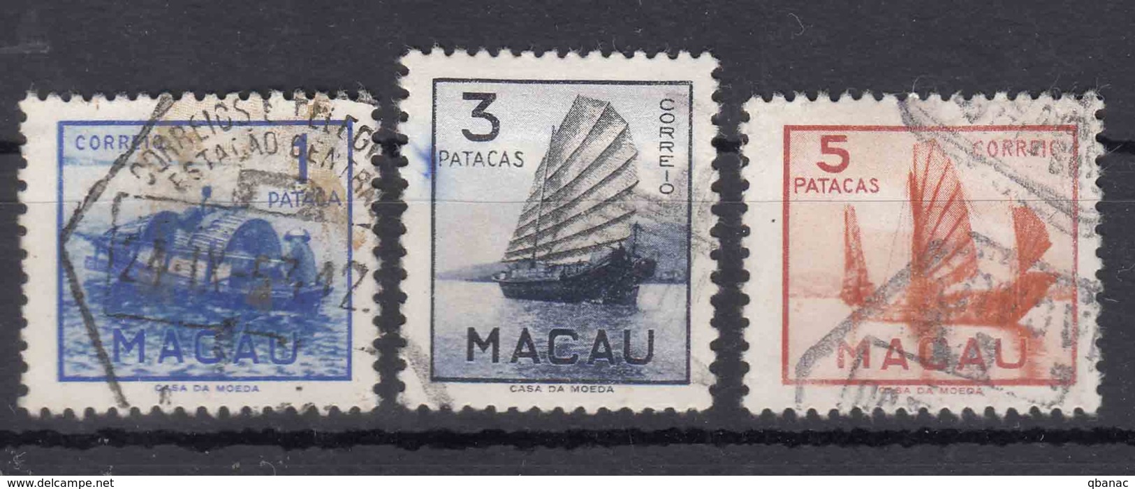 Portugal Macao Macau 1951 Boats Mi#383-385 Used - Oblitérés