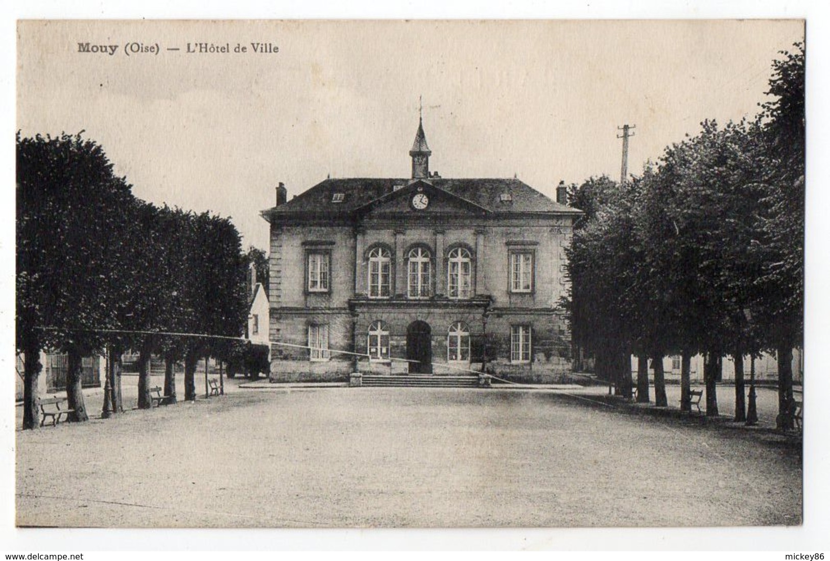 MOUY -- 1937--L'Hôtel De Ville  .....timbre....cachet   ..............à Saisir - Mouy