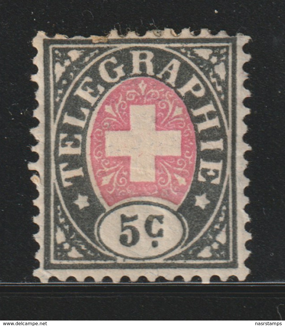 SWITZERLAND - 1880's - ( Telegraphie - 5c - OG ) - MH* - Télégraphe