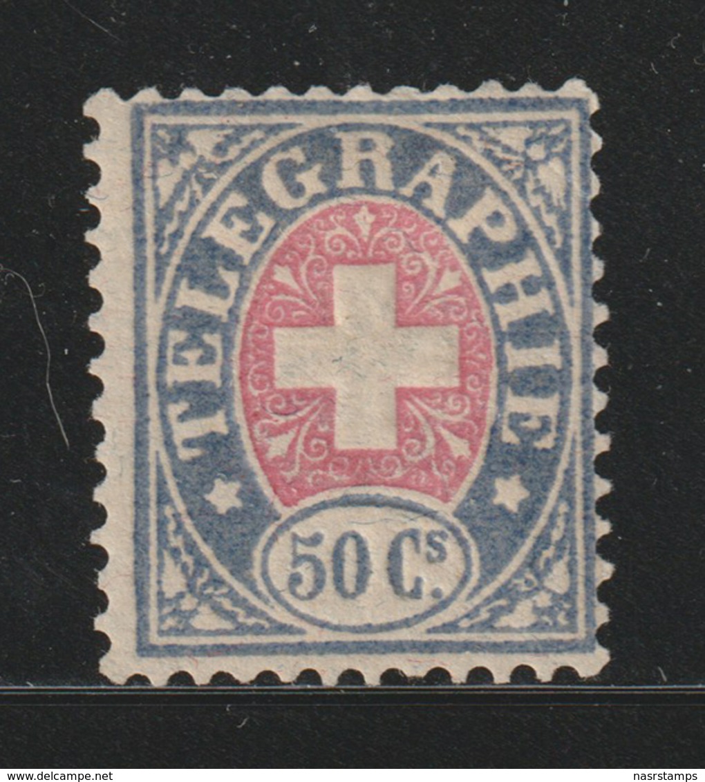 SWITZERLAND - 1880's - ( Telegraphie - 50c - OG ) - MH* - Télégraphe