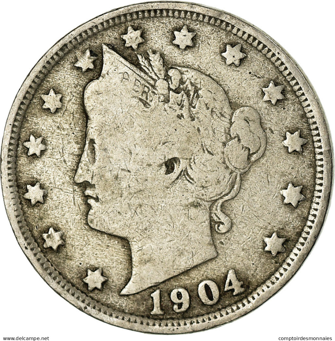 Monnaie, États-Unis, Liberty Nickel, 5 Cents, 1904, U.S. Mint, Philadelphie - 1883-1913: Liberty (Liberté)