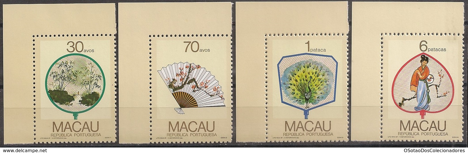 Macau Portugal China Chine 1987 - Leques Da Região - Fans - Set Complete - Mint MNH / Neuf - Neufs