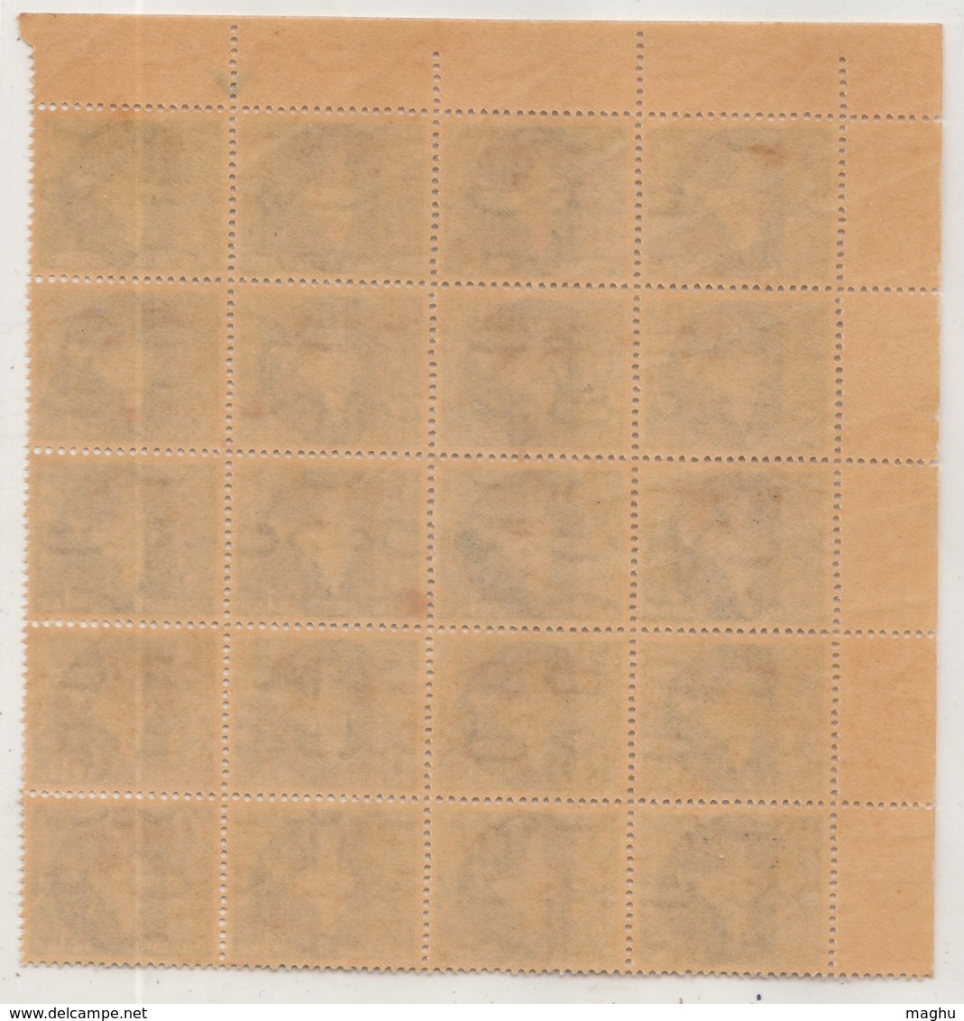 Block Of 20, 1np, Oveperprint Of 'Vietnam' On Map Series, Watermark Ashokan, India MNH 1963 - Franchigia Militare
