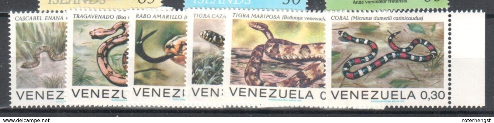 Venezuela Mnh ** Set 8 Euros Snake Set 1972 - Venezuela