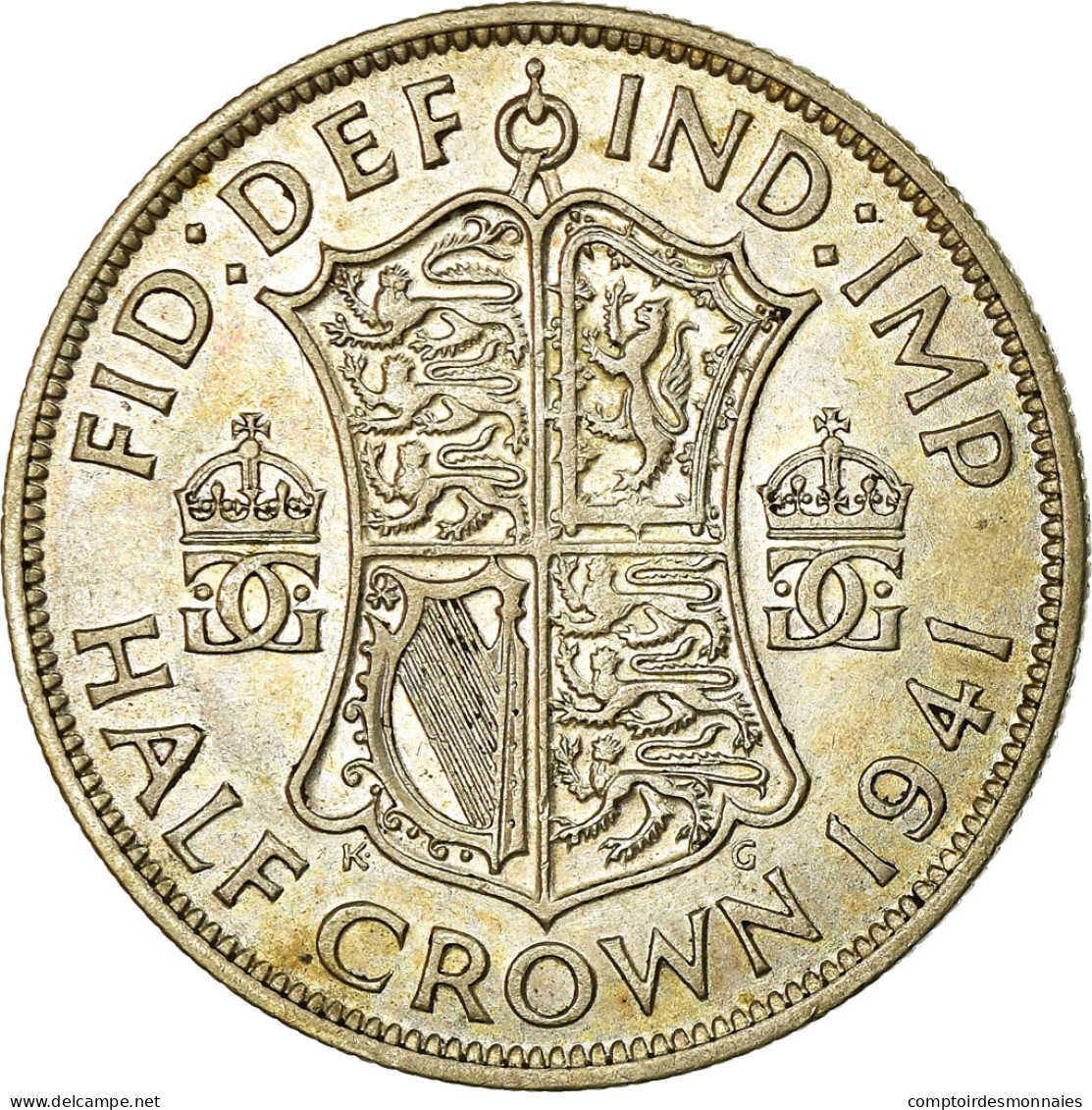 Monnaie, Grande-Bretagne, George VI, 1/2 Crown, 1941, TTB, Argent, KM:856 - K. 1/2 Crown