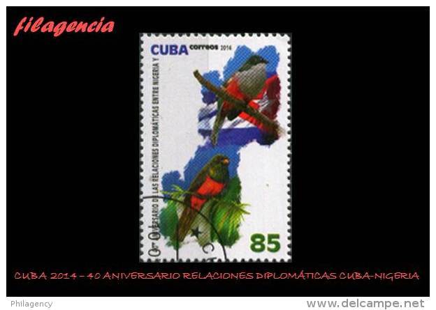 USADOS. CUBA. 2014-25 40 ANIVERSARIO DE LAS RELACIONES DIPLOMÁTICAS CUBA-NIGERIA. AVES - Usati