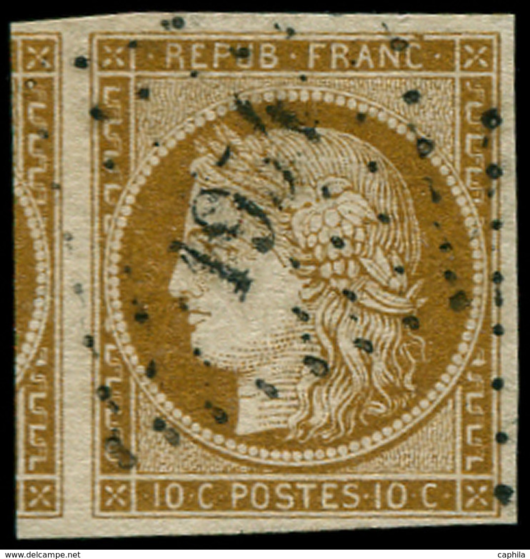 O FRANCE - Poste - 1a, Oblitération PC "1934", Voisin à Gauche, Signé Calves: 10c Bistre-brun - 1849-1850 Ceres