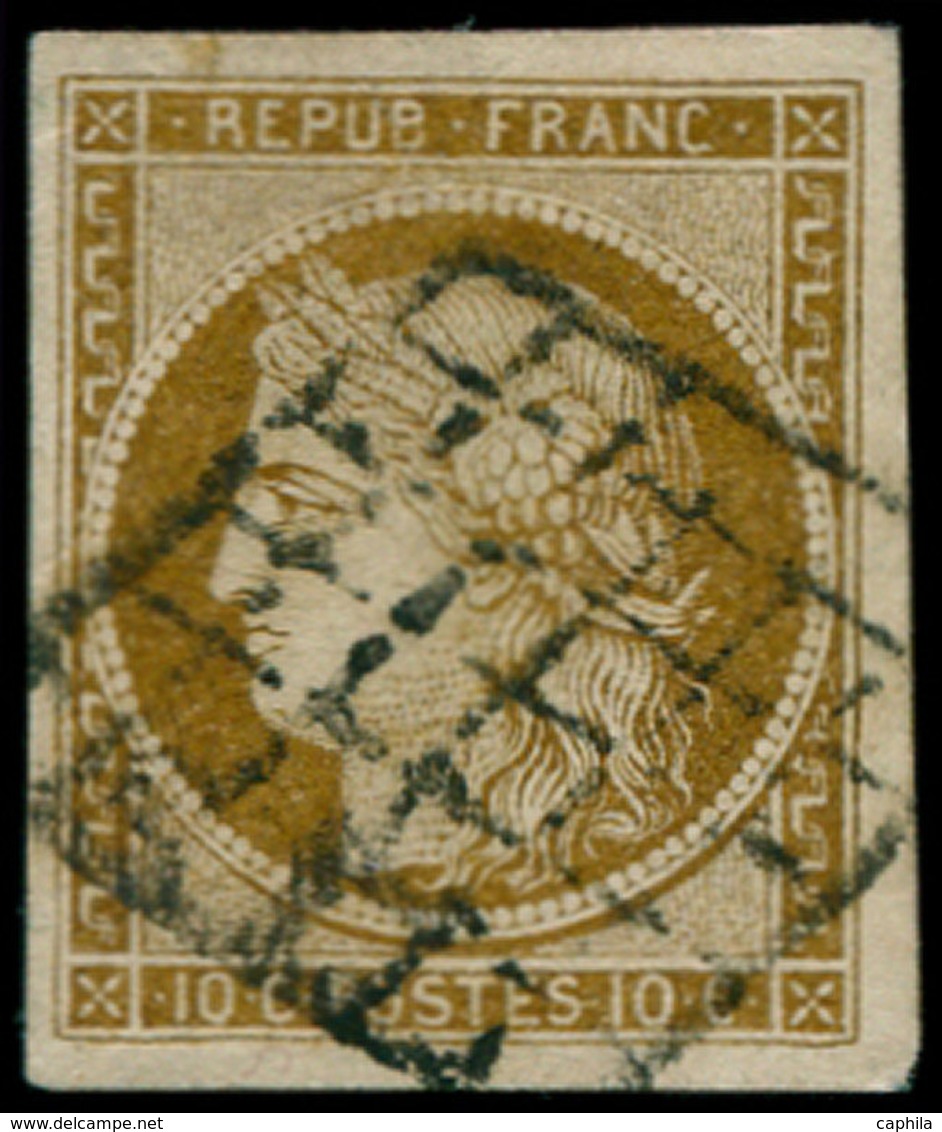 FRANCE - Poste - 1, Faux De Spérati, Oblitération Grille, Signé + Certificat Calves - 1849-1850 Cérès