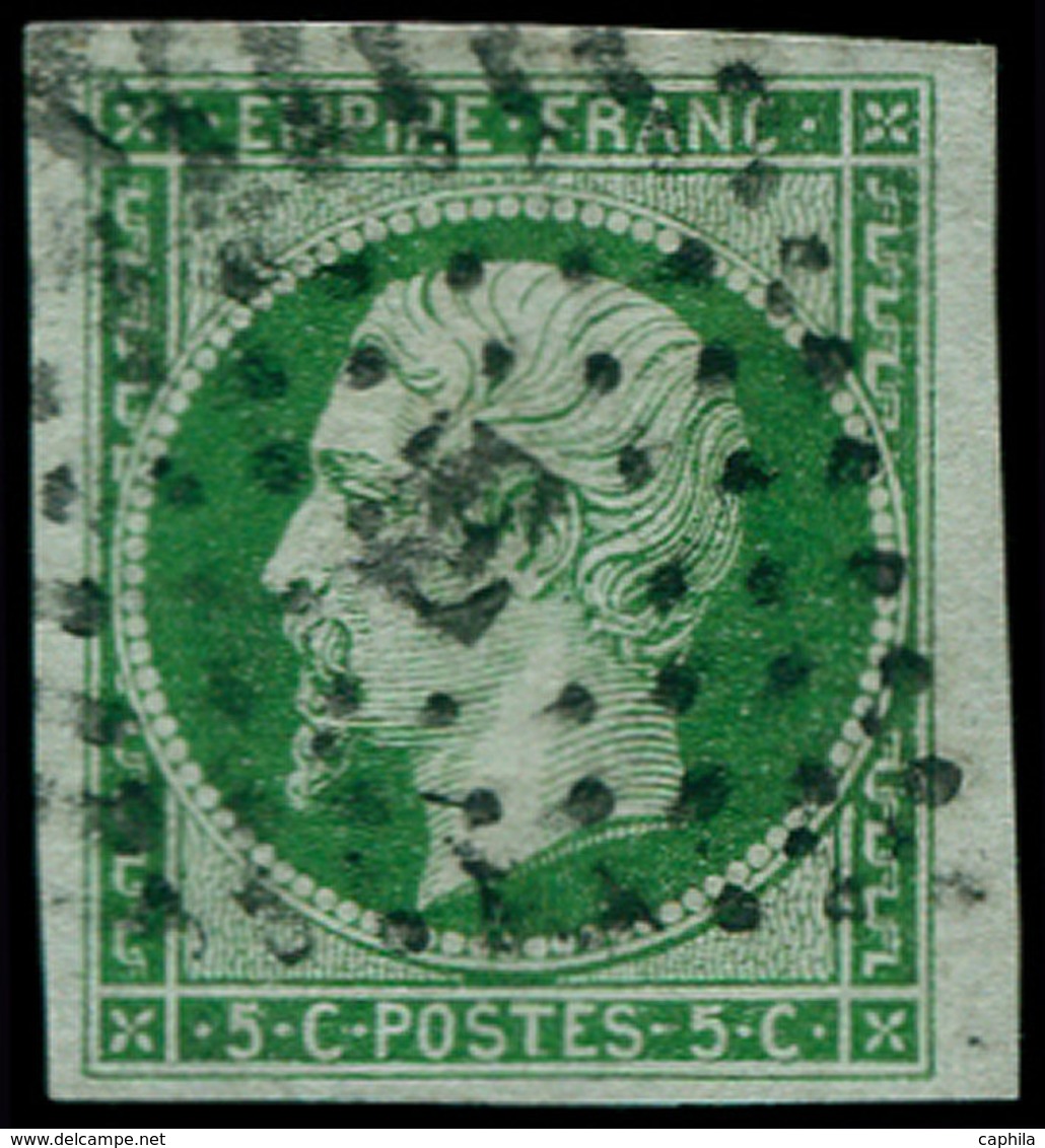 O FRANCE - Poste - 12b, Belles Marges, Certificat Renon: 5c. Vert Foncé - 1849-1850 Cérès