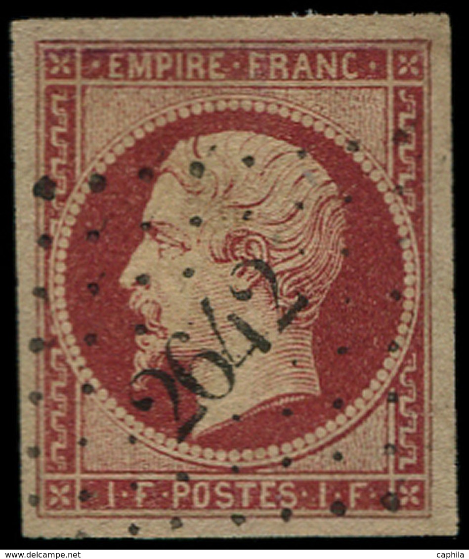 O FRANCE - Poste - 18, Réparé, Oblitéré PC 2642, TB D'aspect: 1fr. Carmin - 1849-1850 Cérès