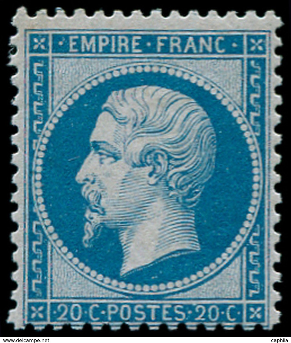 ** FRANCE - Poste - 22, TB, Certificat Cérès: 20c. Bleu - 1849-1850 Ceres