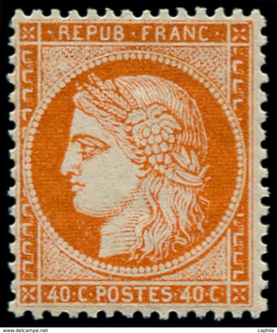 ** FRANCE - Poste - 38, Signé + Certificat Behr, TB: 40c. Orange Foncé - 1849-1850 Cérès