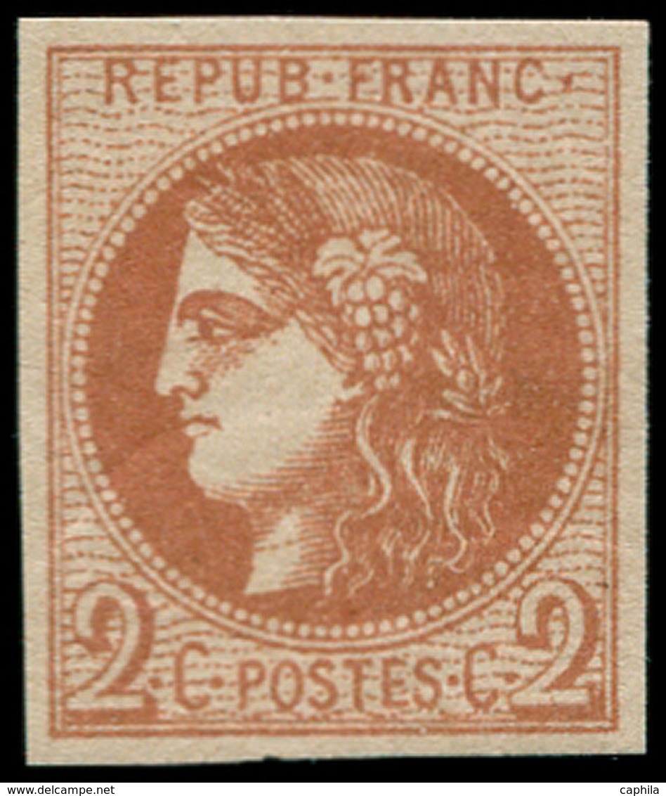 ** FRANCE - Poste - 40B, Report II, Signé Calves: 2c. Brun-rouge - 1849-1850 Cérès