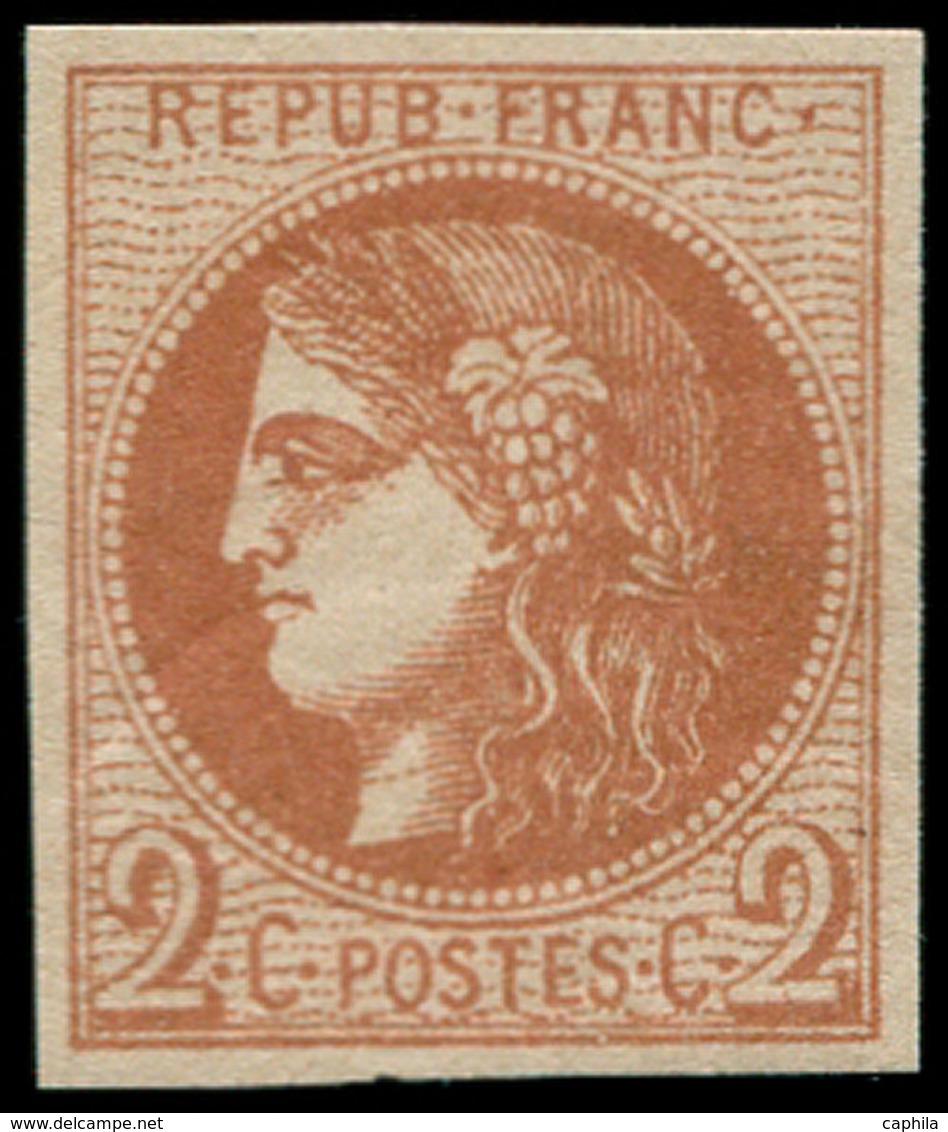 ** FRANCE - Poste - 40B, Report II, Signé Calves: 2c. Brun-rouge - 1849-1850 Ceres