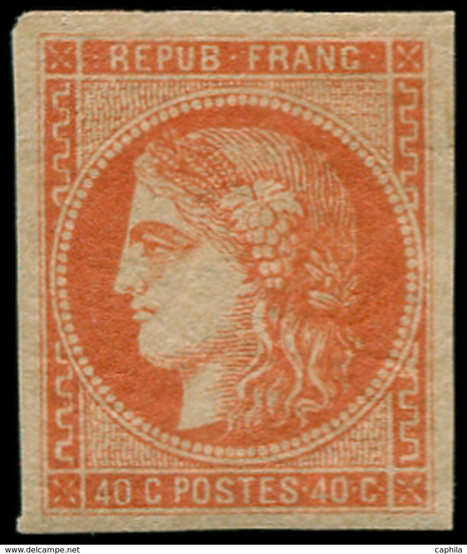 ** FRANCE - Poste - 48, Signé Calves + Certificat Behr: 40c. Orange Foncé - 1849-1850 Ceres