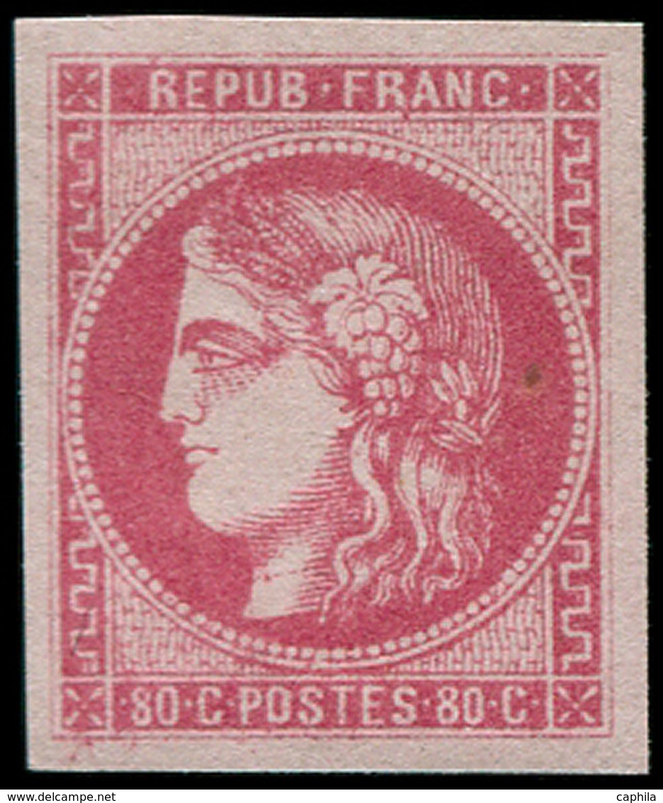 ** FRANCE - Poste - 49, TB: 80c. Rose - 1849-1850 Ceres