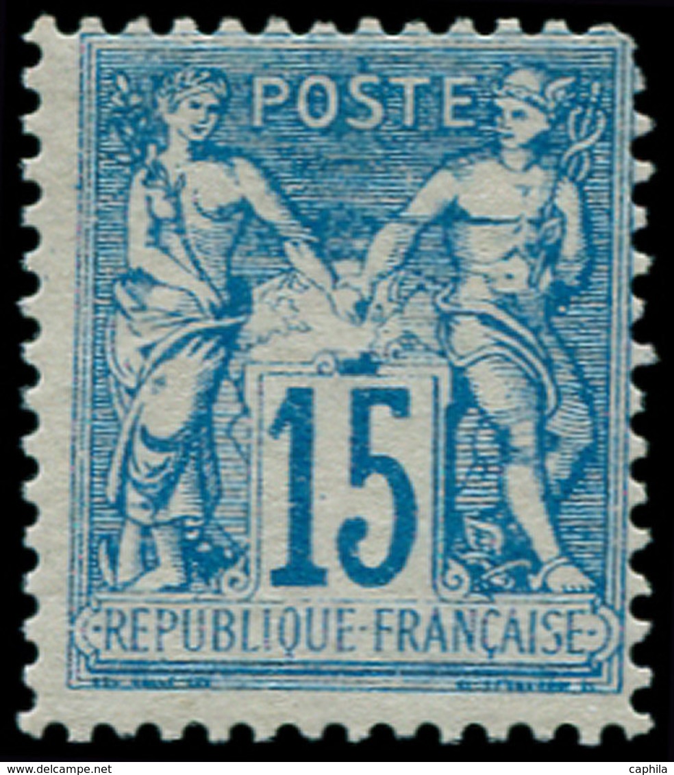 ** FRANCE - Poste - 90f, Faux Pour Servir, Gomme Irrégulière: 15c. Bleu - 1849-1850 Cérès