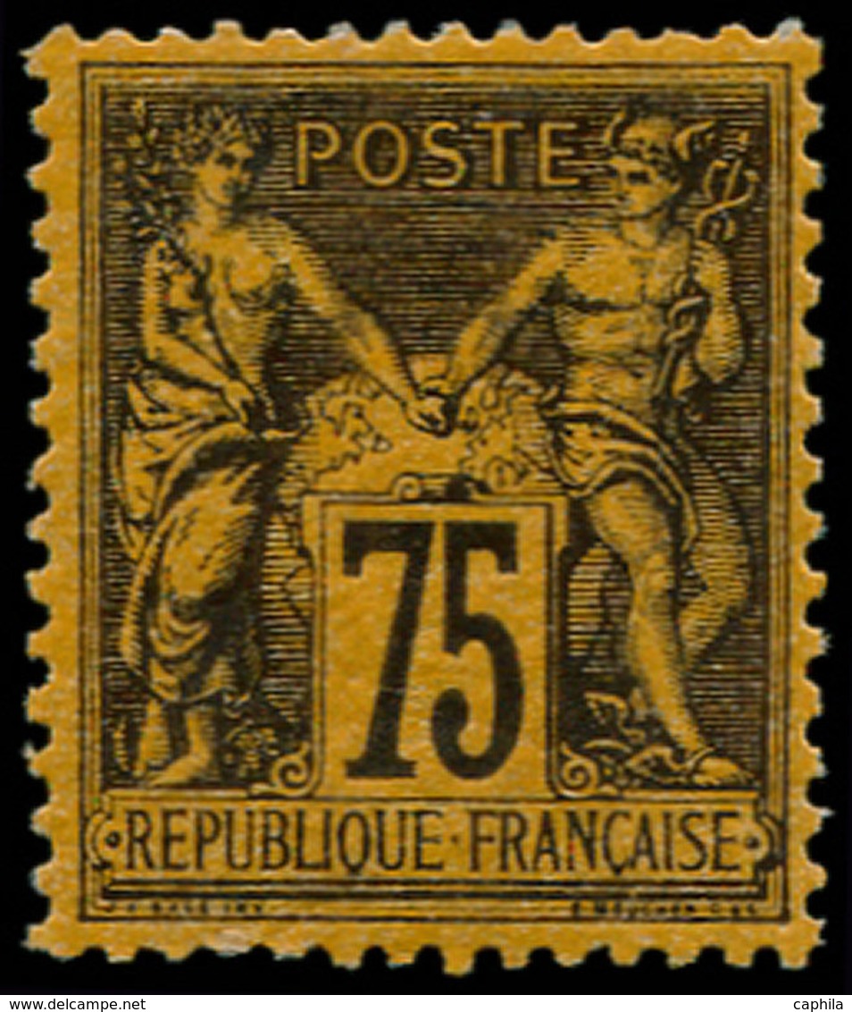 ** FRANCE - Poste - 99, Signé Brun: 75c. Violet Sur Orange - 1849-1850 Cérès