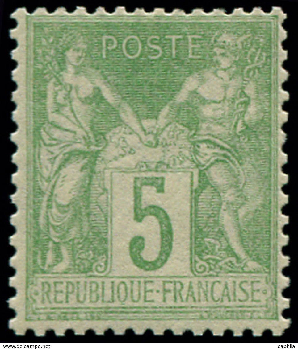 ** FRANCE - Poste - 102, TB: 5c. Vert-jaune - 1849-1850 Cérès