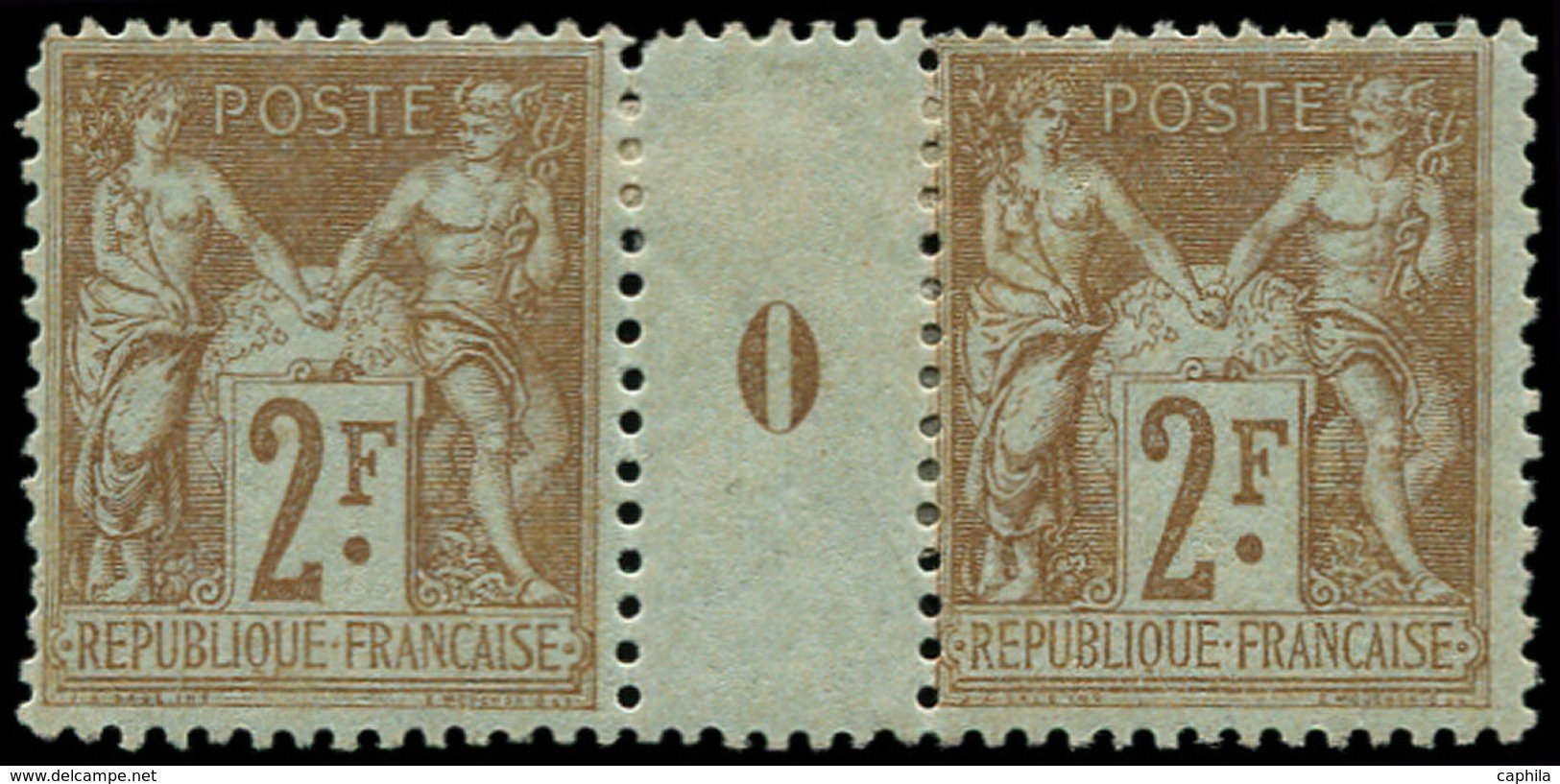 * FRANCE - Poste - 105, Paire Millésime "0": 2f. Sage - 1849-1850 Cérès