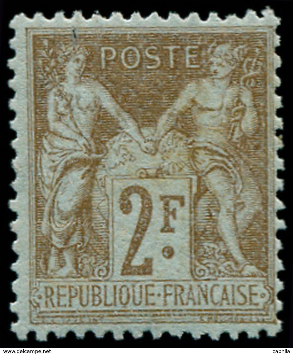 ** FRANCE - Poste - 105, TB: 2f. Bistre Sur Azuré - 1849-1850 Cérès