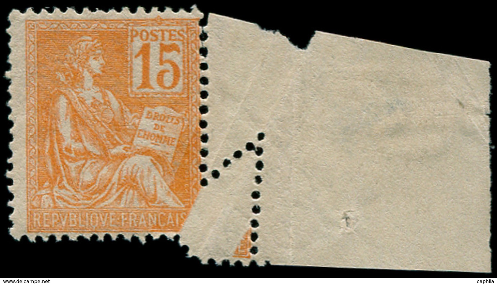 ** FRANCE - Poste - 117, Piquage Oblique Par Pliage: 15c. Mouchon Orange (Spink) - 1849-1850 Cérès