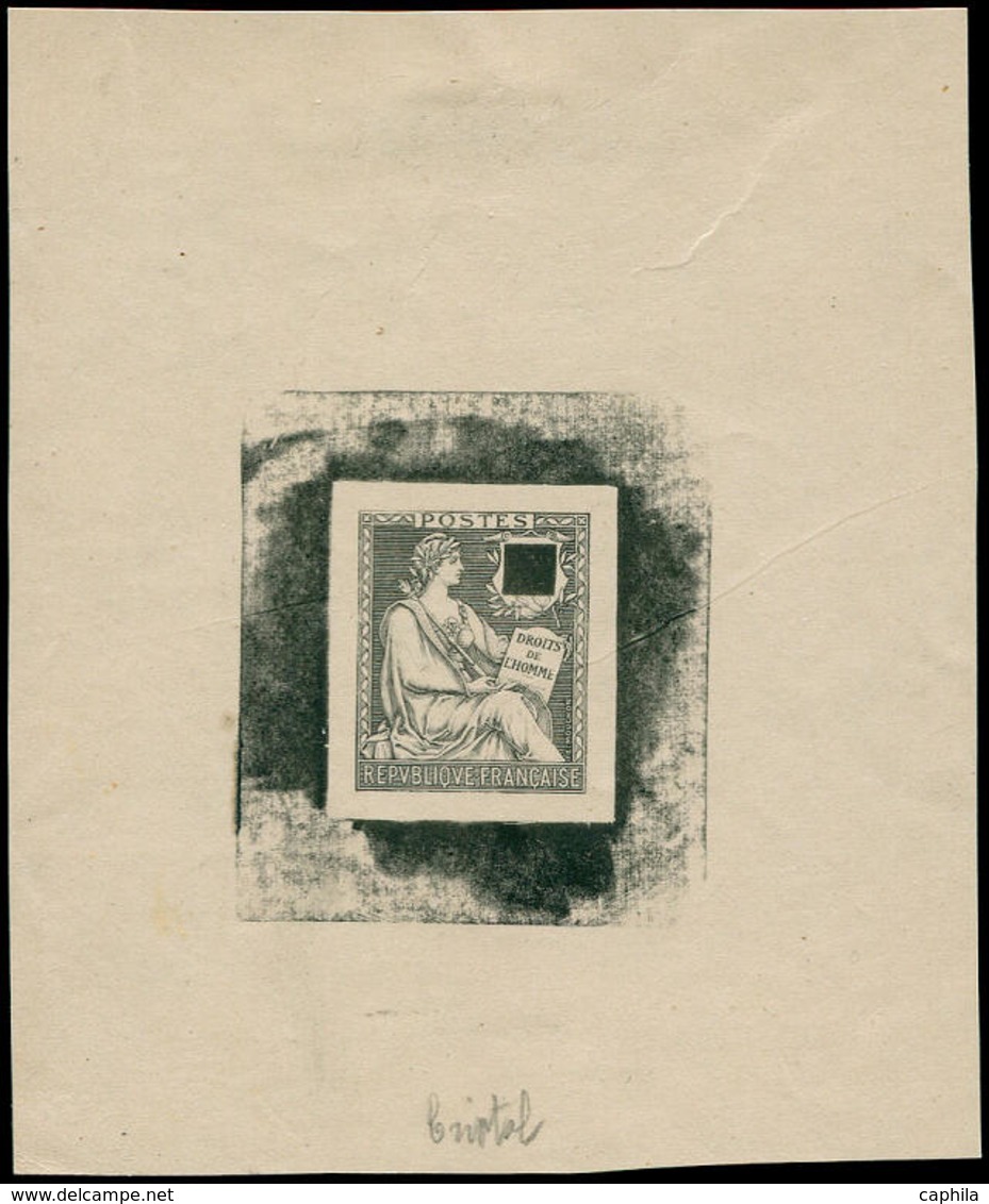 EPA FRANCE - Poste - (124), épreuve Du Poinçon Définitif En Noir Sur Bristol (Storch 143), Sans Faciale, Avec Rectangle  - 1849-1850 Cérès