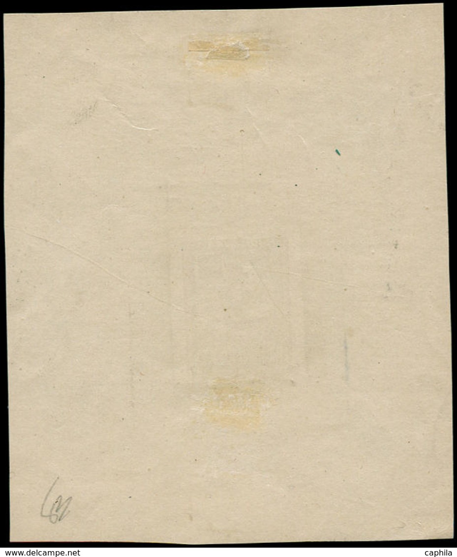 EPA FRANCE - Poste - (124), épreuve Du Poinçon Définitif En Noir Sur Bristol (Storch 143), Sans Faciale, Avec Rectangle  - 1849-1850 Cérès