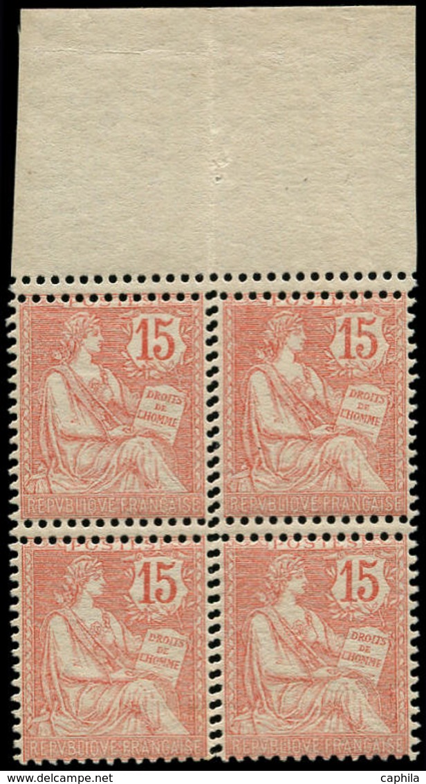 ** FRANCE - Poste - 125, Bloc De 4, Bdf, Double Piquage Horizontal, Luxe: 15c. Mouchon (Spink 125l) - 1849-1850 Cérès