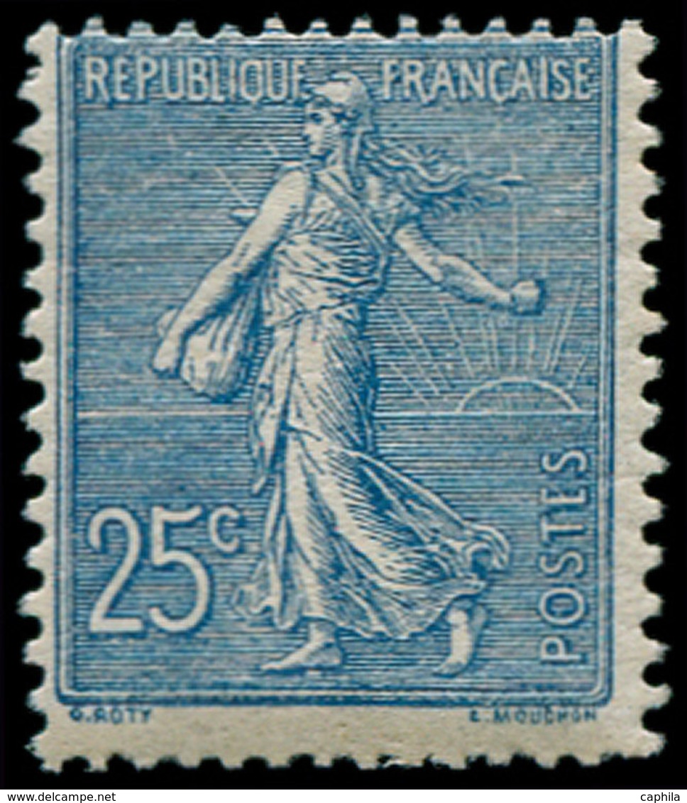 ** FRANCE - Poste - 132d, Impression Recto-verso Partielle: 25c. Semeuse Bleu - 1849-1850 Cérès