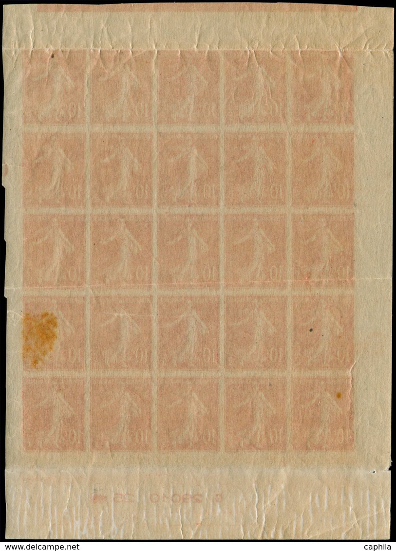 ** FRANCE - Poste - 135, Type II, Exceptionnel Panneau De 25 Non Dentelé Avec Date (G 29010 25), Trace De Millésime (sem - 1849-1850 Cérès