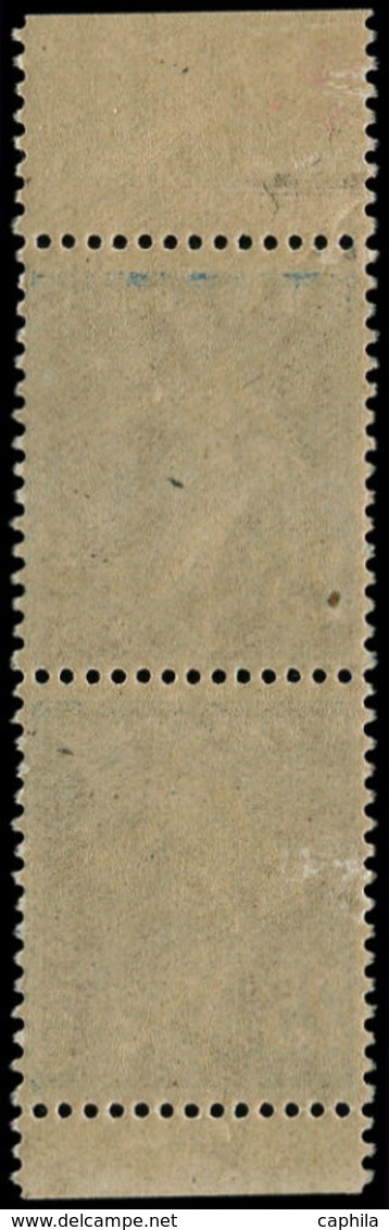 ** FRANCE - Poste - 140 Type II, Paire Verticale (1 Bdf *): 25c Semeuse Bleu - 1849-1850 Cérès